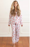 8 Oak Lane Women's Candy Cane Stripe Classic Flannel Pajama Set