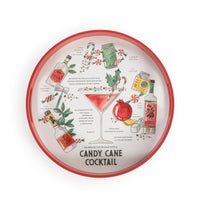 Candy Cane Cocktail Round Serve Tray