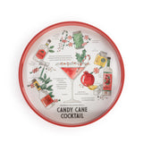 Candy Cane Cocktail Round Serve Tray