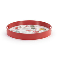 Candy Cane Cocktail Round Serve Tray