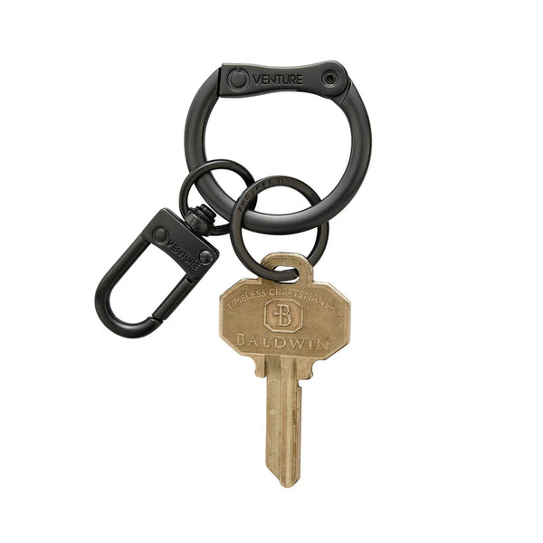 Men's Keychain - Sleek Matte Black O-Boy Keyring