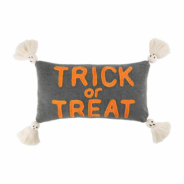 Trick or Treat Ghost Tassel Pillow
